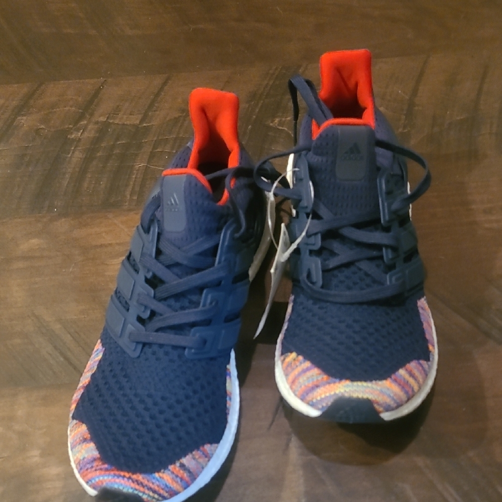 Adults Adidas Ultraboost 1.0 LTNavy Blue Adidas Running Shoes with Orange Lining
